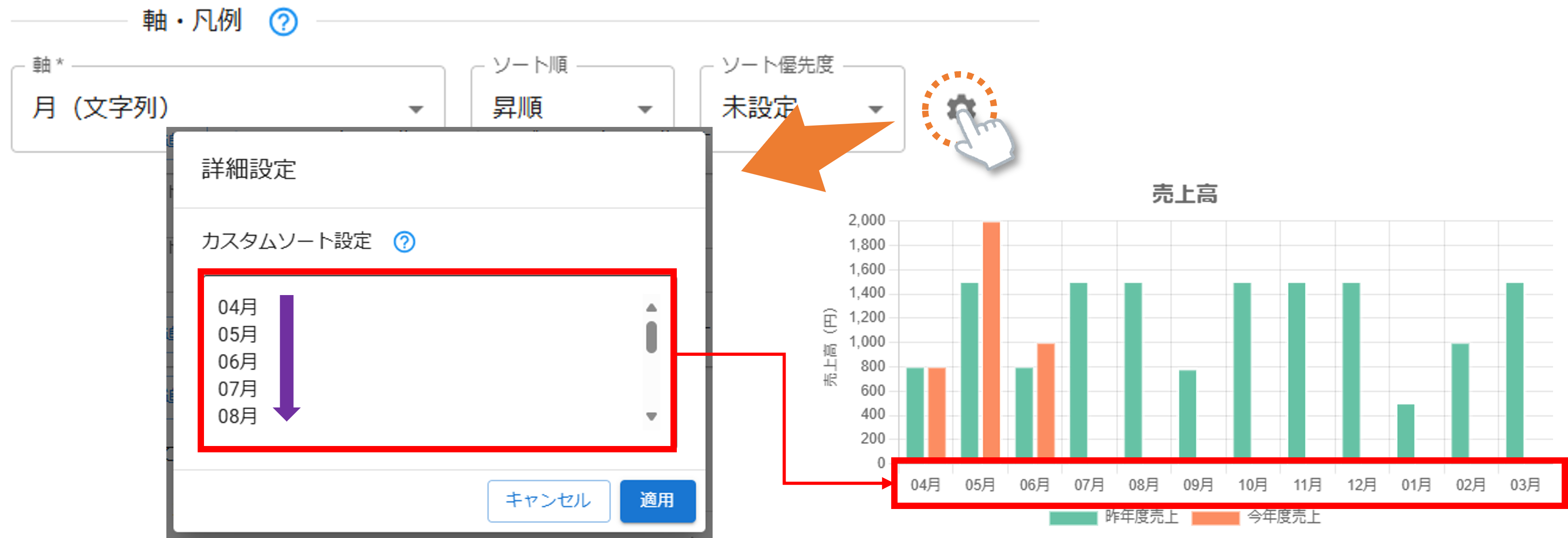 プラグイン設定グラフ詳細設定画面