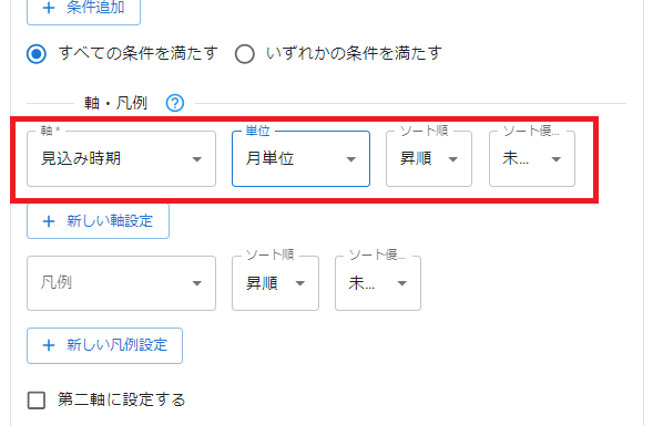 プラグイン設定のグラフ設定画面